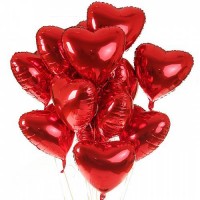 Шары с гелием "Сердца красные" (45 см) 15 шт., , 5190 р., Шары с гелием "Сердца красные" , , Фольгированные шары